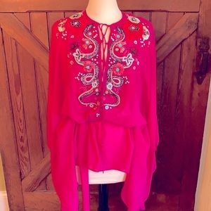Roberto Cavalli Pink Embroidered Tunic